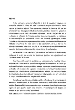 Les modalités de scolarisation des enfants autistes