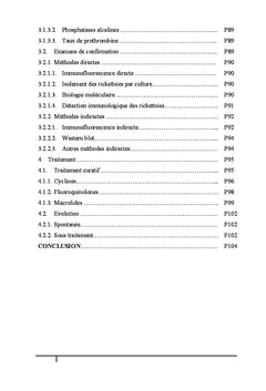 Les rickettsioses: diagnostic et prise en charge thérapeutique