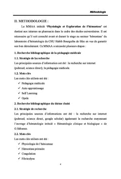 Module d'autoapprentissage via Opale sur la physiologie de l'hémostase
