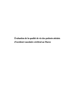 Évaluation de la qualité de vie
