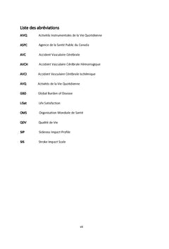 Évaluation de la qualité de vie
