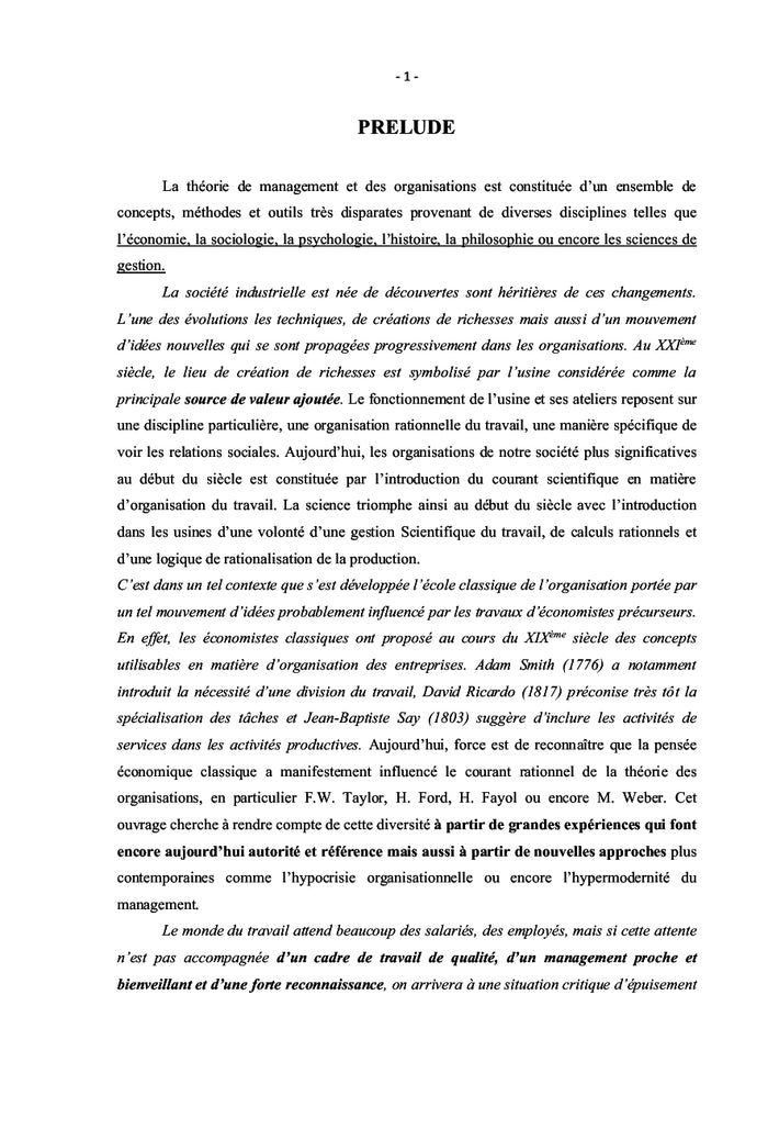 Management et organisation des entreprises