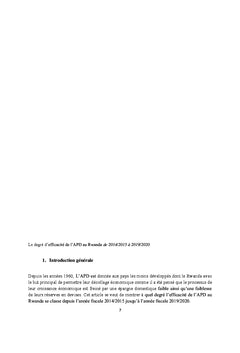 Le degré d'efficacité de l'APD au Rwanda