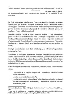 Le Droit international pénal à l'épreuve des violations des Droits