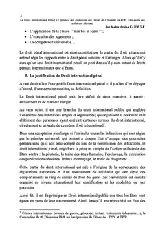 Le Droit international pénal à l'épreuve des violations des Droits