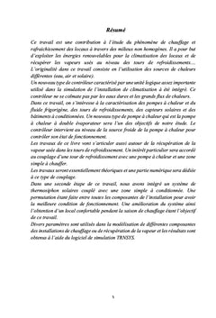 Énergies renouvelables: conversion, stockage et récupération des eaux utilisés
