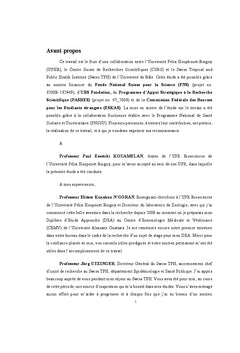 Epidemiologie spatiale des infections et co-infections parasitaires