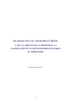 Le renouveau du tourisme en Haïti