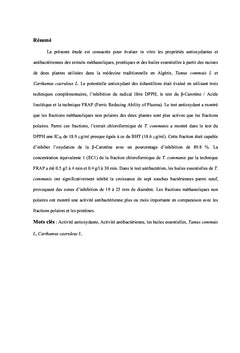 Plantes medicinales Activites antioxydantes et antibacteriennes