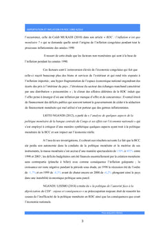 Les importations et l'inflation en République Démocratique du Congo