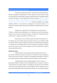 Les importations et l'inflation en République Démocratique du Congo