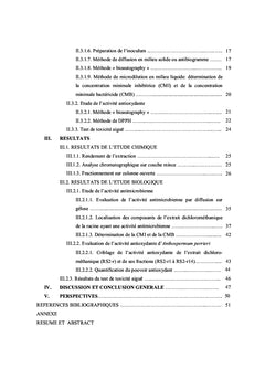 Etudes Chimique et Biologique des Extraits d'Anthospermum Perrieri