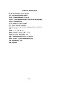 Etudes Chimique et Biologique des Extraits d'Anthospermum Perrieri