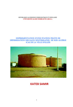Deferrisation des eaux souterraines de sud Algerie