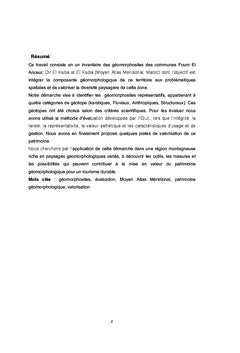 Moyen Atlas Meridional Valorisation du patrimoine geomorphologique