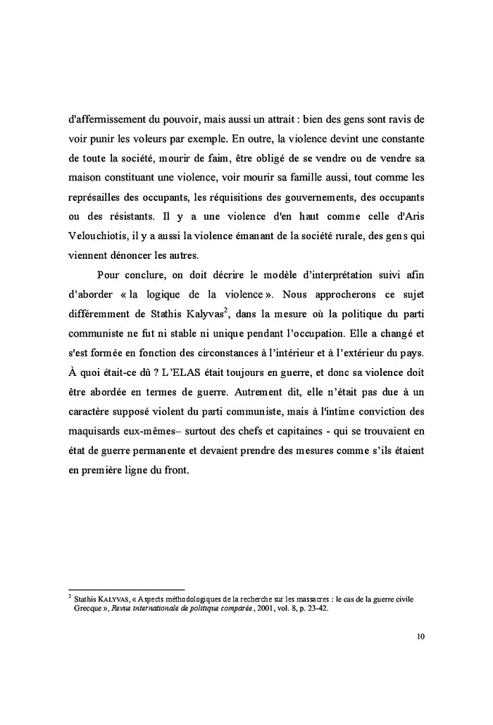 Résistance en Grèce Centrale (1941-44): Pouvoir Combattre - Violence