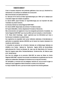 Agroclimatologie de la production de l'anacardier en Guinée-Bissau