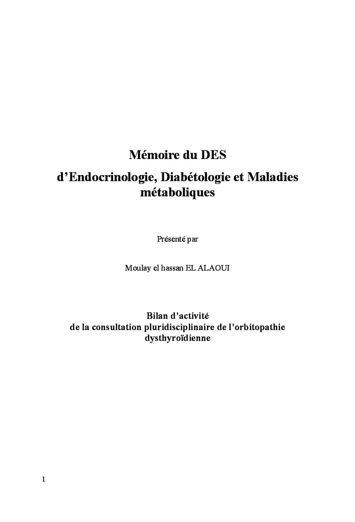Consultation pluridisciplinaire d'orbitopathie dysthyroïdienne
