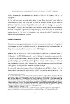 La défense des Common Concerns et du patrimoine commun de l'Humanité