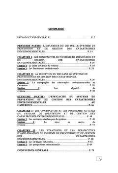 Protection civile au Cameroun et droit de l'environnement