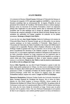 Culture, distillation et valorisation des espèces de cymbopogons
