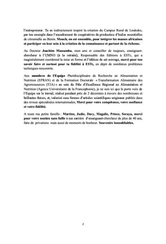 Culture, distillation et valorisation des espèces de cymbopogons