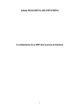 La mediatisation de la JIDF dans la presse de Kinshasa