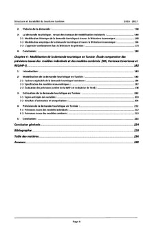 Structure et durabilité du tourisme tunisien