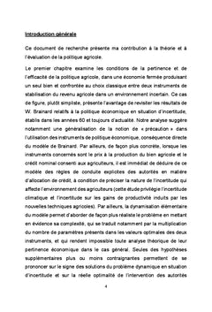 Optimalite de la politique agricole
