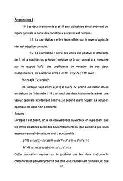 Optimalite de la politique agricole