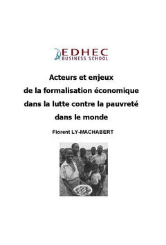 Economie formelle et lutte contre la pauvreté