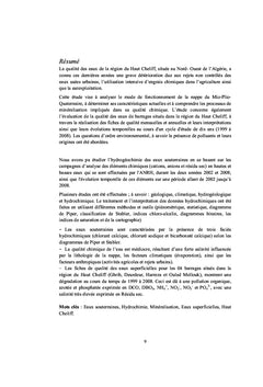 Etude de la Qualité des Eaux de la vallée du Haut Cheliff (Algérie)