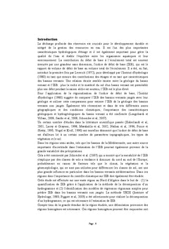 Etude des etiages et des debits de base au Nord-Ouest de l'Algerie