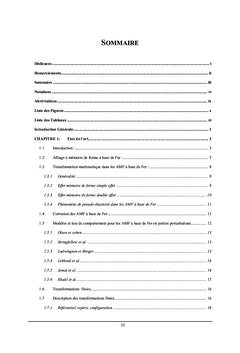 Transformations finies des alliages à mémoire de forme à base de Fer