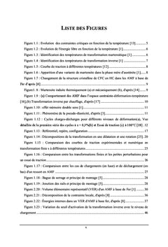Transformations finies des alliages à mémoire de forme à base de Fer