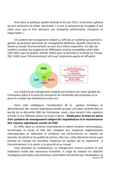 Etude pour la mise en place SMI Maintenance du matériel naval du PAD