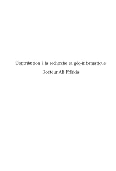 Contributions à la recherche en géo-informatique