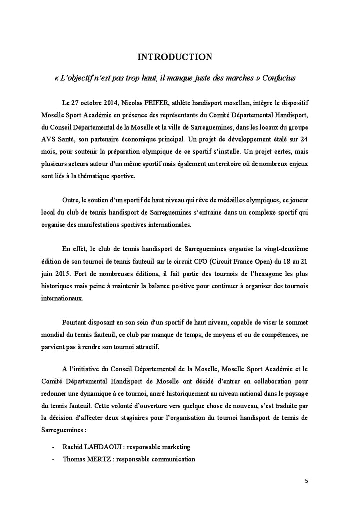 La promotion de la pratique Handisport