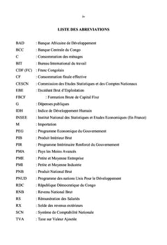 Evolution et structure du PIB de la RDC