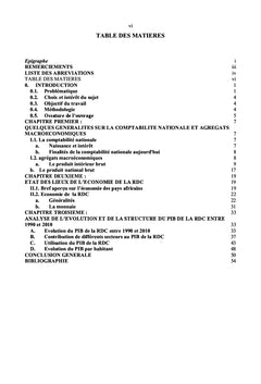 Evolution et structure du PIB de la RDC