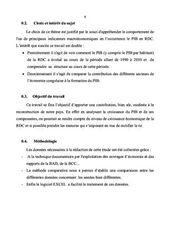 Evolution et structure du PIB de la RDC