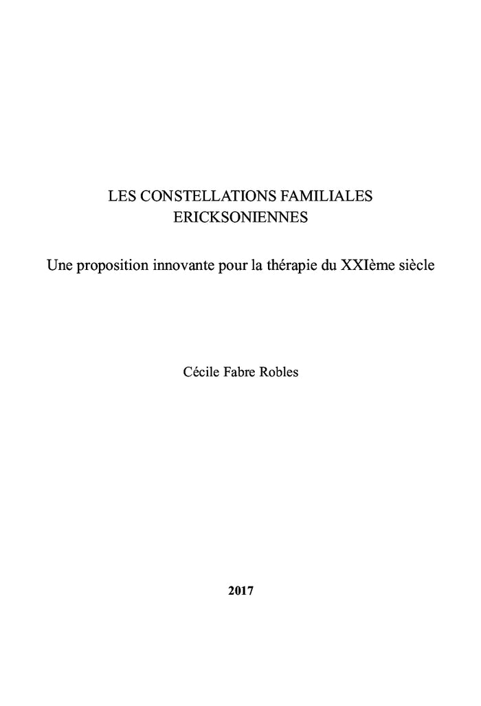 Les constellations familiales ericksoniennes