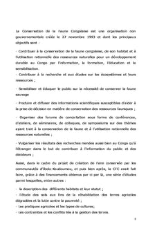 L'aire conservée des populations d'Ibolo-Koundoumou (Congo)