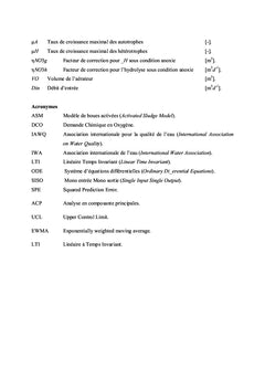 Simplification et Diagnostic de Fonctionnement d'un Modèle ASM1