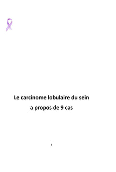 Le carcinome lobulaire du sein A propos de 9 cas
