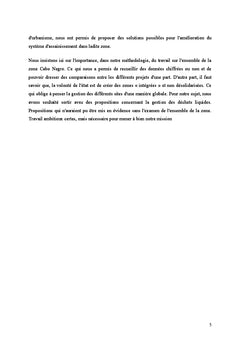 Etat de l'assainissement liquide dans la zone de Cabo Negro (Maroc)