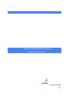 Rapport de Recherches sur l'elimination des Colorants de Textile
