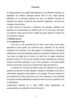 Rapport de Recherches sur l'elimination des Colorants de Textile