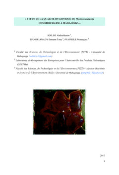 Qualité hygiénique de Thunnus alalunga fumé commercialisé à Mahajanga