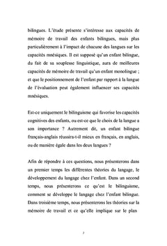 L'impact du bilinguisme sur les capacités mnésiques de l'enfant